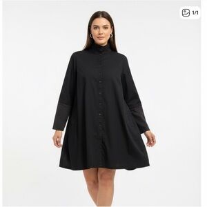 UCHUU Shirt Dress in Black/Grey